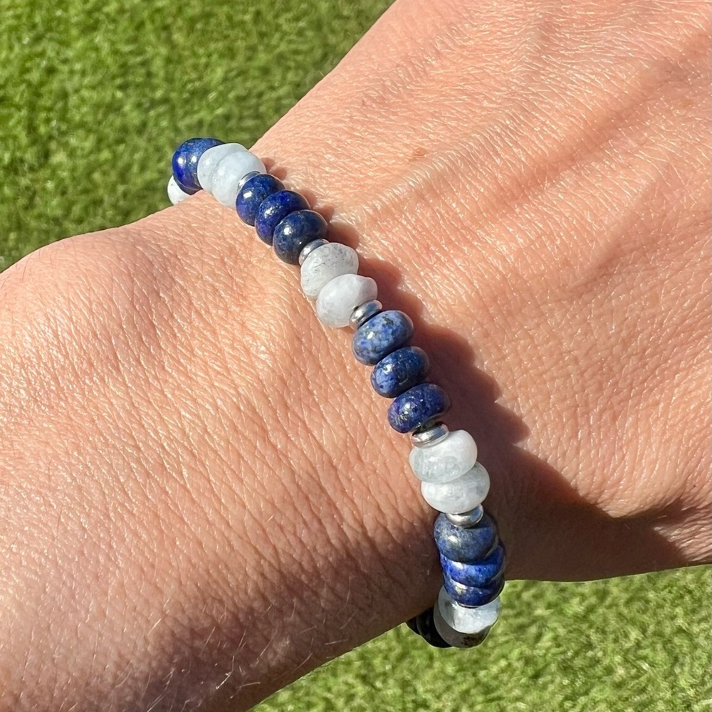 Handmade Lapis Lazuli & Aquamarine Bracelet
